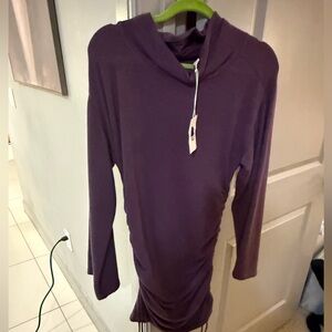 Chic Purple Hooded Mini Dress
